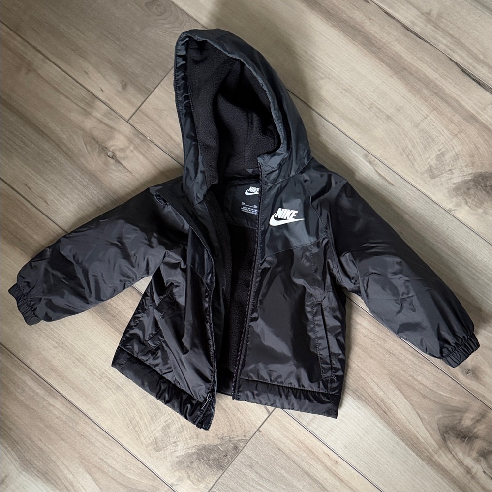 Nike Kids black Hooded Raincoat